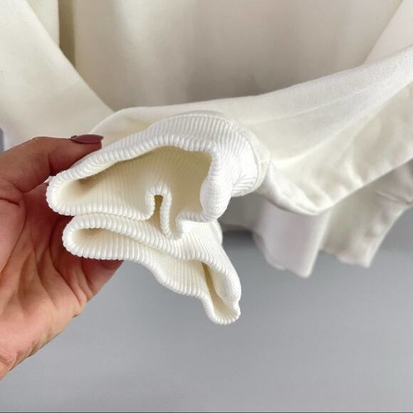 Downeast Basics | Tyler Pullover White Sweatshirt Awaken Adventure Sun Arch Top - Picture 6 of 9